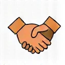 Icona che rappresenta due mani che si stringono, simbolo di supporto e accompagnamento.